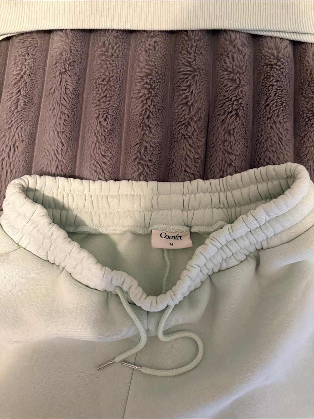 Light Mint Cozy Hoodie & Shorts Set - Picture 3 of 6